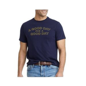 258 Men's Goodfellow & Co Logo T-Shirt Casual Classic Cotton Fabric in Navy Blue